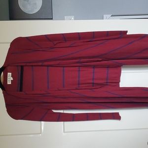 Burgundy and Navy Cardigan Sweater